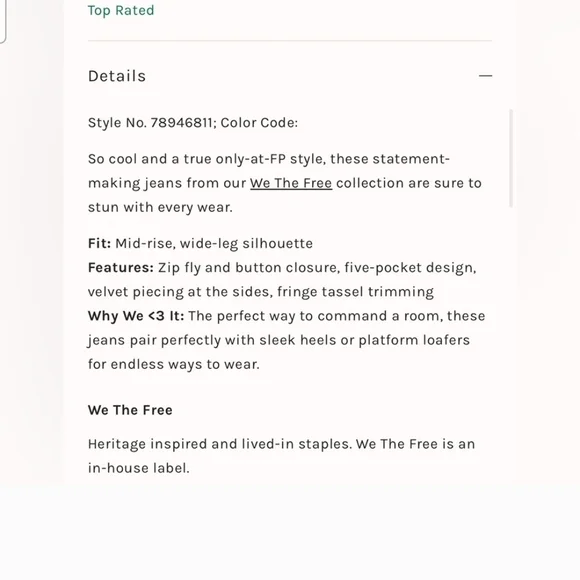 We The Free Black Just Frills Floral Velvet Fringe Jeans - Picture 11 of 13